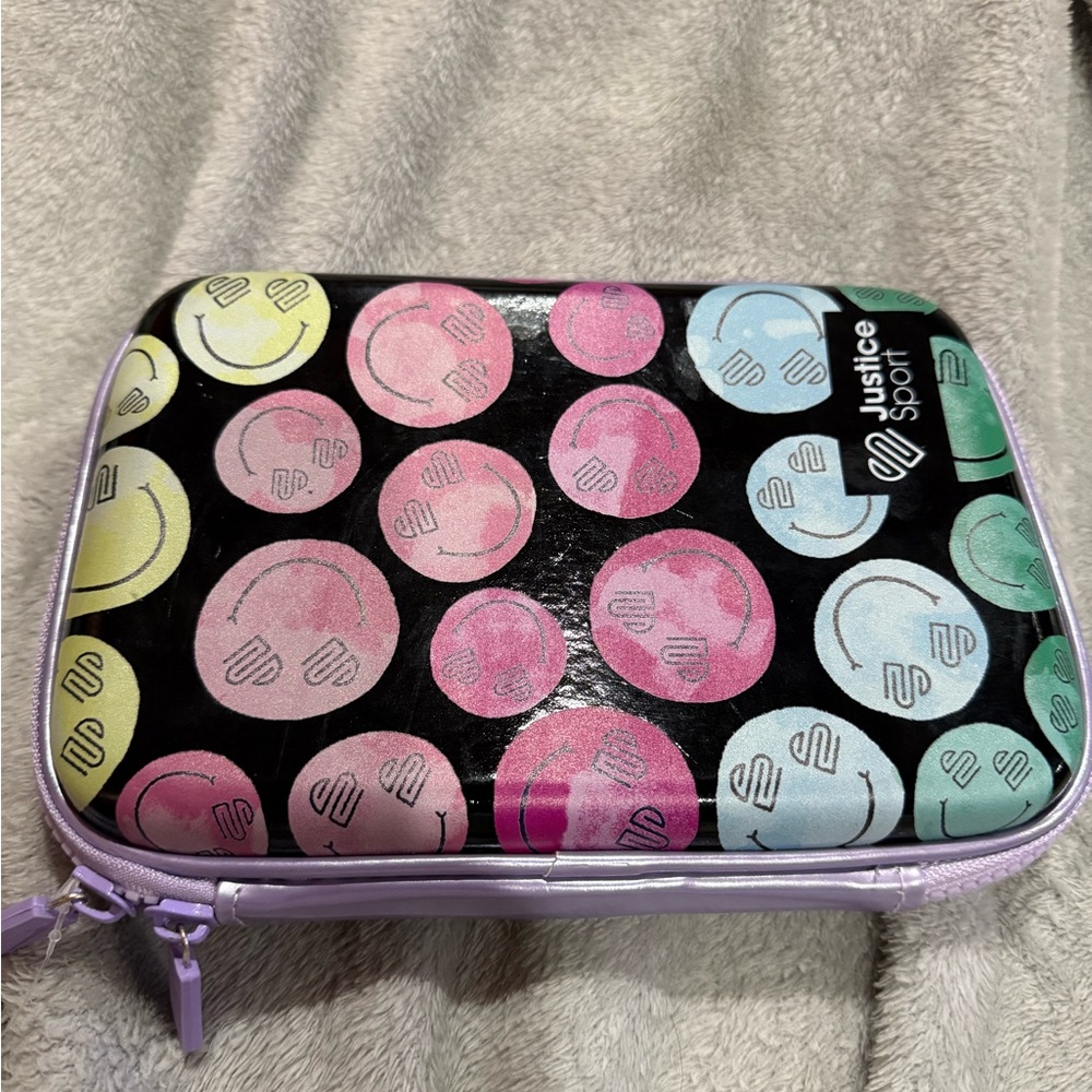 Justice Sport Black and Multicolor Zip Pouch - Picture 1 of 7